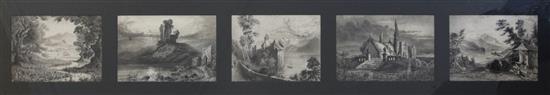 Captain John William Clayton (1833-1913) Lake Leman and other landscapes 5 x 6.5in., framed as one